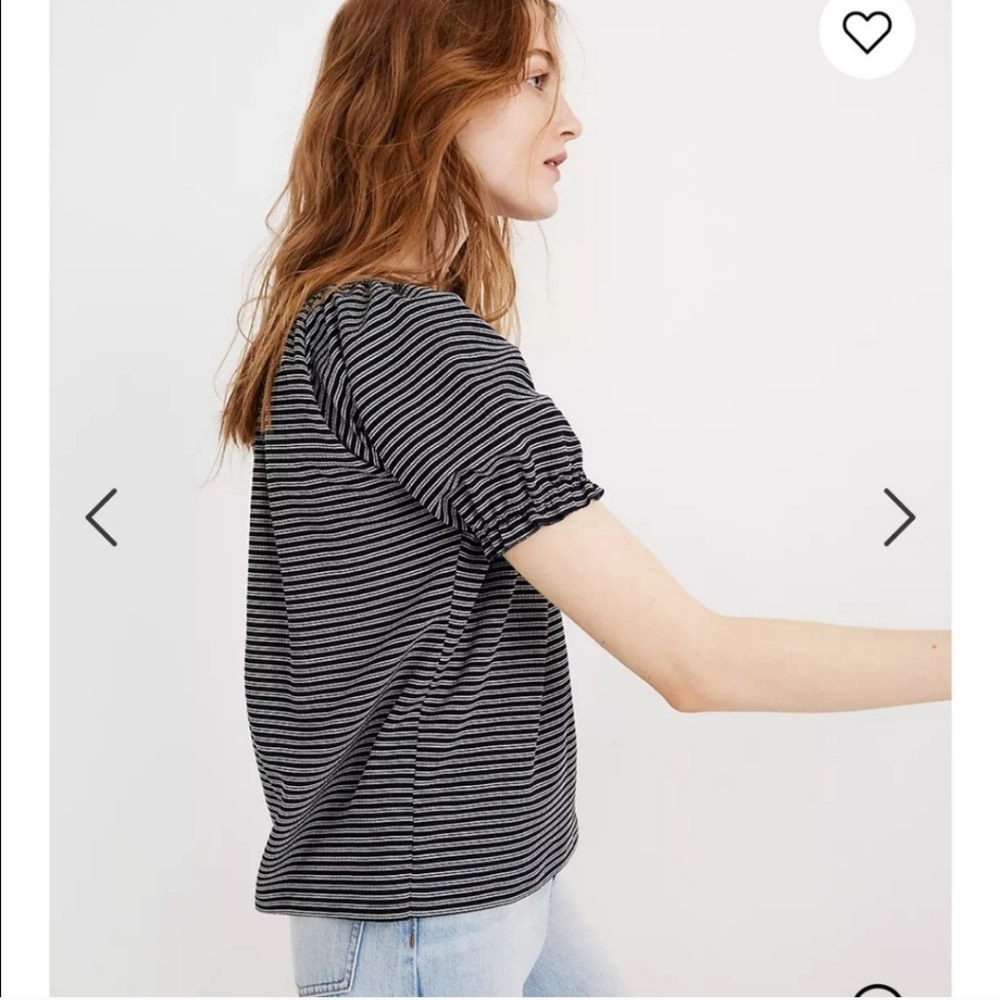 Madewell Texture & Thread Peasant Top Striped - Picture 3 of 8